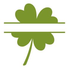 St. Patrick's Day Monogram Split 4 leaf Clover