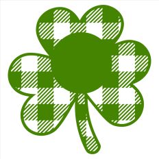 St. Patrick's Day Monogram Plaid Shamrock