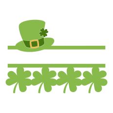 St. Patrick's Day Split Monogram Leprechaun Hat & Shamrocks