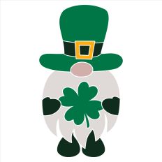 St Patrick's Day Gnome with 4 Leaf Clover