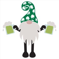 St Patrick's Day Gnome with Beer Mugs