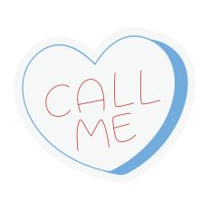 Call Me Candy Heart Sketch Design