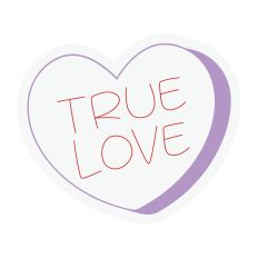 True Love Candy Heart Sketch Design