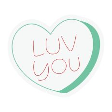 Luv You Candy Heart Sketch Design