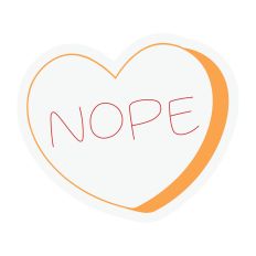 Nope Candy Heart Sketch Design