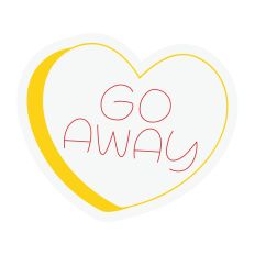 Go Away Candy Heart Sketch Design
