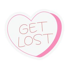 Get Lost Candy Heart Sketch Design