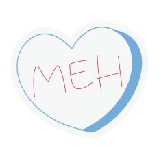 Meh Candy Heart Sketch Design