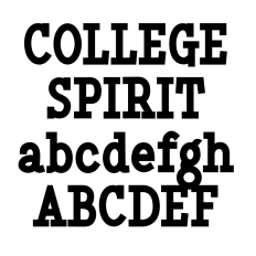 BFC College Spirit Bold Serif Block Sports Font