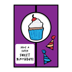 Cupcake Birthday Gatefold Card