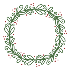 Curly Wreath With Berries, Wood Sign Design