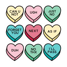 Valentines Day Hearts Silly Funny Sarcastic