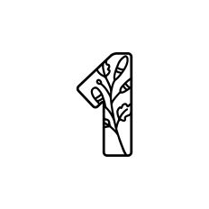 1 Monogram with Flowers and Leaves