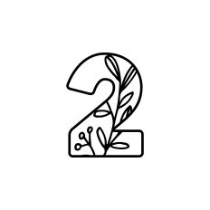 2 Monogram with Flowers and Leaves