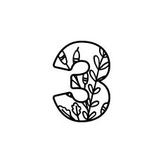 3 Monogram with Flowers and Leaves