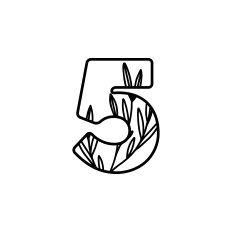 5 Monogram with Flowers and Leaves