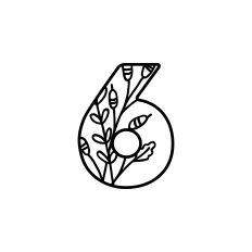 6 Monogram with Flowers and Leaves