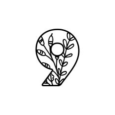 9 Monogram with Flowers and Leaves