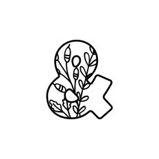 & Monogram with Flowers and Leaves