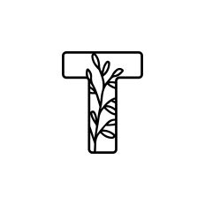 T Monogram with Flowers and Leaves