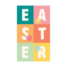 Easter Blocks with Spring Flowers