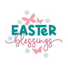 Easter Blessings with Butterflies and Flowers