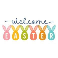 Welcome Easter Bunny Ears with Letters
