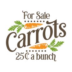 Carrots For Sale 25 Cents A Bunch with carrots