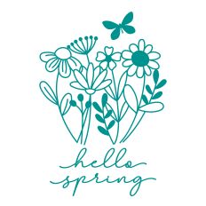 Hello Spring with Flower Bouquet