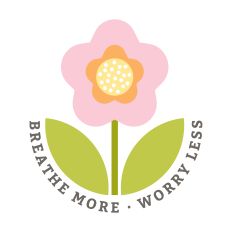 Breathe More Worry Less with pink flower