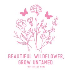 Beautiful Flower Grow Untamed with flowers and butterflies