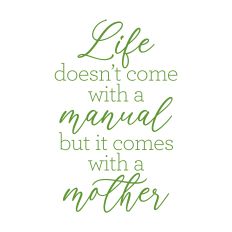 Life Doesn't Come With A Manual But It Comes With A Mother