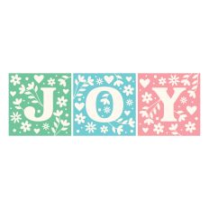 Joy with hearts and flowers
