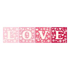 Love with hearts and flowers