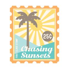 Chasing Sunsets with first class stamp