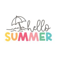 Hello Summer with beach umbrella