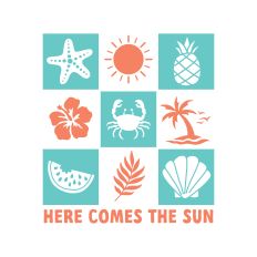 Here Comes The Sun with beach items