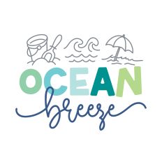 Ocean Breeze with sand pail, waves, and umbrella