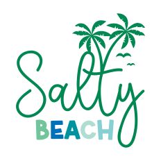 Salty Beach with palm trees