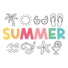 Summer with beach items