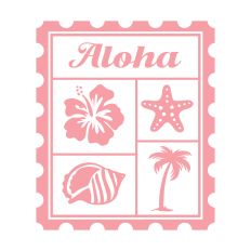 Aloha with postage stamp