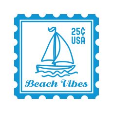 Beach Vibes with postage stamp