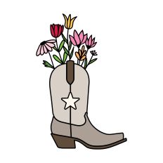 Cowgirl Boot Vase