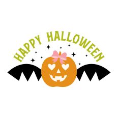 Happy Halloween with winged pumpkin