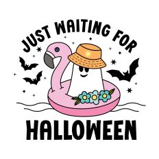 Just Waiting For Halloween with floatie and ghost