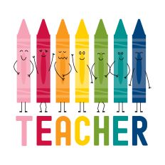 Teacher with crayons