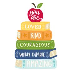 You Are Loved with stack of books