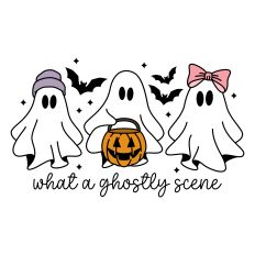 What A Ghostly Scene with ghosts and bats