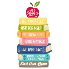 It's Okay with stack of books