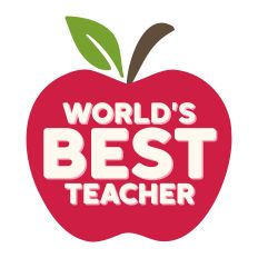 World's Best Teacher with apple